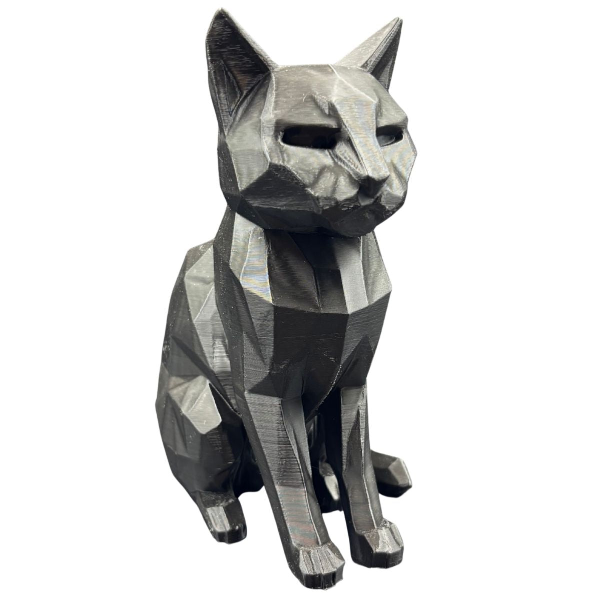 Фігурка чорного кота Low-Poly