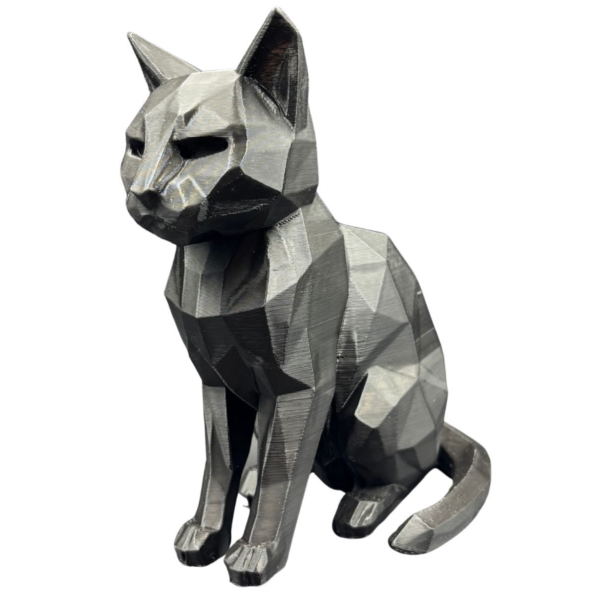 Фігурка чорного кота Low-Poly