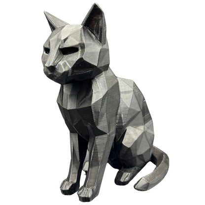 Фігурка чорного кота Low-Poly
