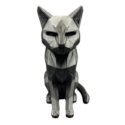 Фігурка чорного кота Low-Poly